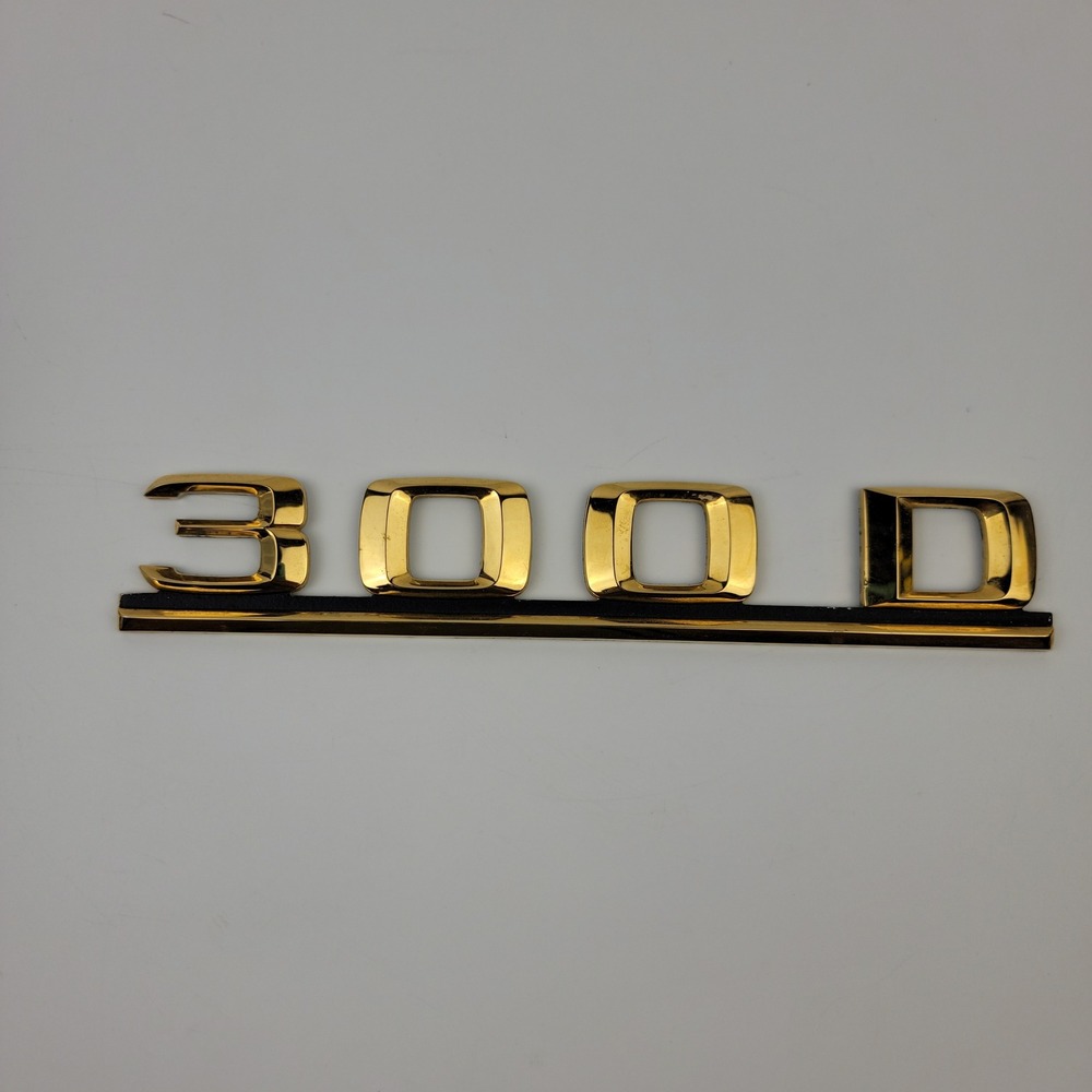 Mercedes-Benz 300D Gold Trunk Emblem Badge W123 W124 Diesel Rear Logo